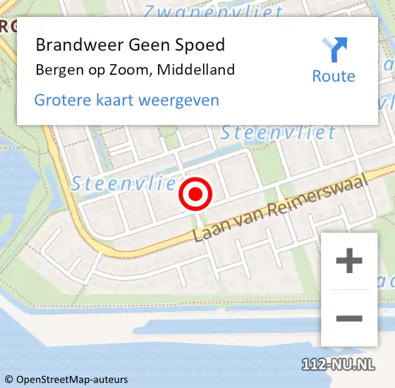 Locatie op kaart van de 112 melding: Brandweer Geen Spoed Naar Bergen op Zoom, Middelland op 20 februari 2022 22:28