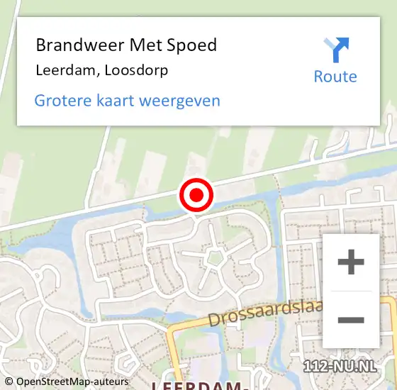 Locatie op kaart van de 112 melding: Brandweer Met Spoed Naar Leerdam, Loosdorp op 20 februari 2022 22:33