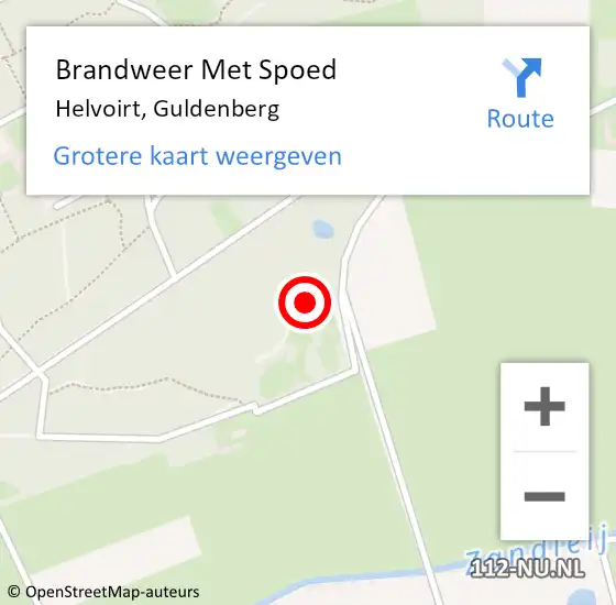 Locatie op kaart van de 112 melding: Brandweer Met Spoed Naar Helvoirt, Guldenberg op 20 februari 2022 22:51