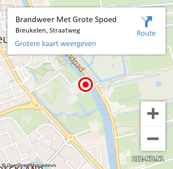 Locatie op kaart van de 112 melding: Brandweer Met Grote Spoed Naar Breukelen, Straatweg op 9 juli 2014 05:17