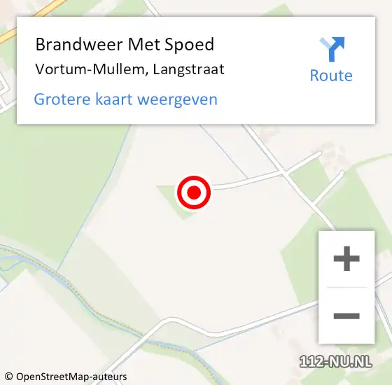 Locatie op kaart van de 112 melding: Brandweer Met Spoed Naar Vortum-Mullem, Langstraat op 20 februari 2022 23:10