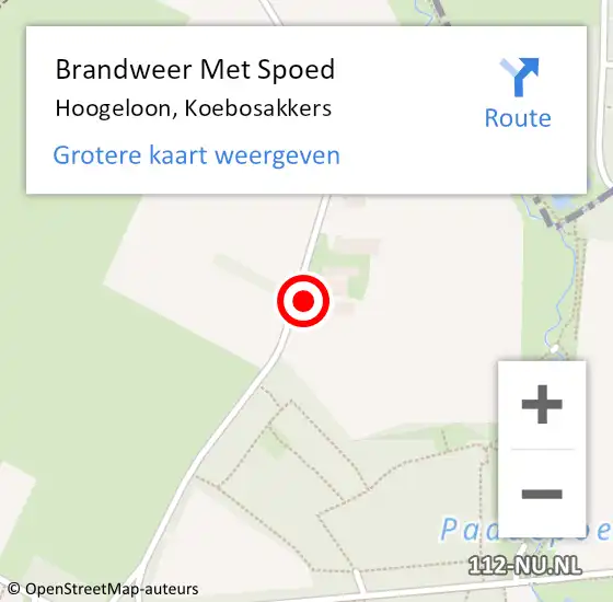 Locatie op kaart van de 112 melding: Brandweer Met Spoed Naar Hoogeloon, Koebosakkers op 20 februari 2022 23:23