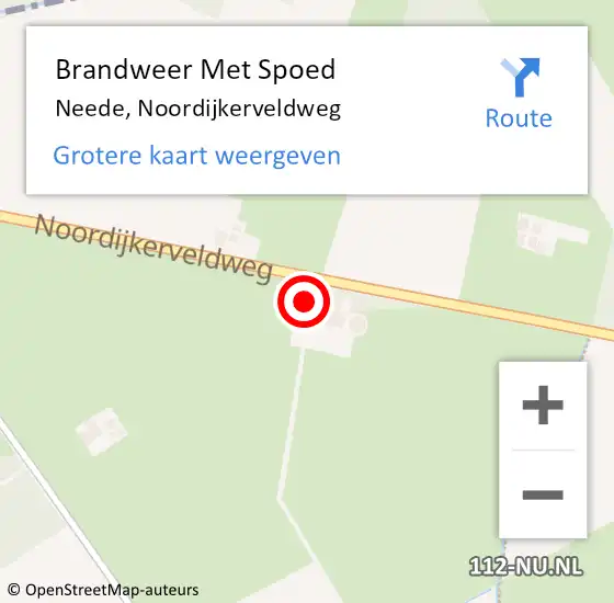 Locatie op kaart van de 112 melding: Brandweer Met Spoed Naar Neede, Noordijkerveldweg op 20 februari 2022 23:42