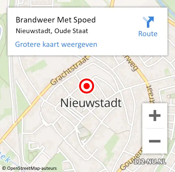 Locatie op kaart van de 112 melding: Brandweer Met Spoed Naar Nieuwstadt, Oude Staat op 20 februari 2022 23:44