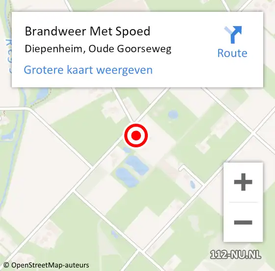 Locatie op kaart van de 112 melding: Brandweer Met Spoed Naar Diepenheim, Oude Goorseweg op 20 februari 2022 23:53