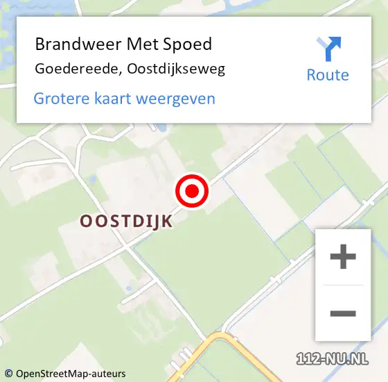 Locatie op kaart van de 112 melding: Brandweer Met Spoed Naar Goedereede, Oostdijkseweg op 21 februari 2022 00:10