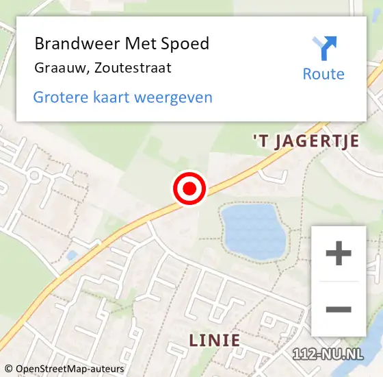 Locatie op kaart van de 112 melding: Brandweer Met Spoed Naar Graauw, Zoutestraat op 21 februari 2022 00:14