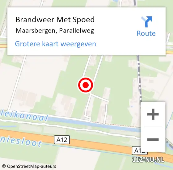 Locatie op kaart van de 112 melding: Brandweer Met Spoed Naar Maarsbergen, Parallelweg op 21 februari 2022 00:30