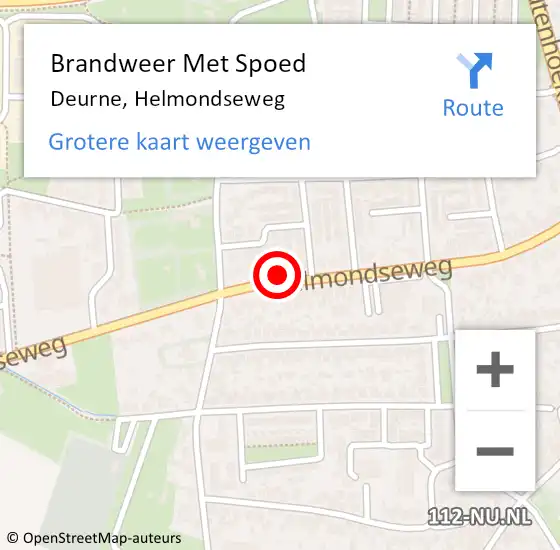 Locatie op kaart van de 112 melding: Brandweer Met Spoed Naar Deurne, Helmondseweg op 21 februari 2022 00:48