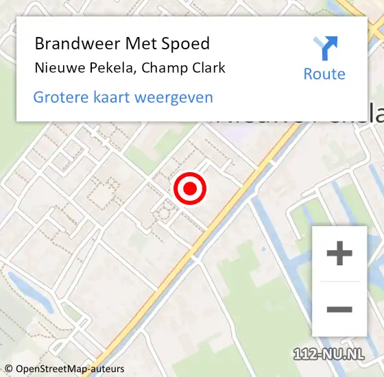 Locatie op kaart van de 112 melding: Brandweer Met Spoed Naar Nieuwe Pekela, Champ Clark op 21 februari 2022 00:51