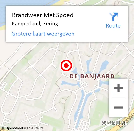 Locatie op kaart van de 112 melding: Brandweer Met Spoed Naar Kamperland, Kering op 21 februari 2022 01:15