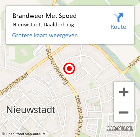 Locatie op kaart van de 112 melding: Brandweer Met Spoed Naar Nieuwstadt, Daalderhaag op 21 februari 2022 01:19