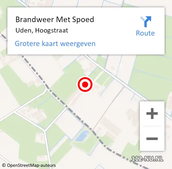 Locatie op kaart van de 112 melding: Brandweer Met Spoed Naar Uden, Hoogstraat op 21 februari 2022 01:58