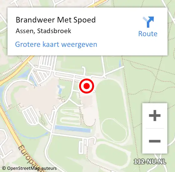 Locatie op kaart van de 112 melding: Brandweer Met Spoed Naar Assen, Stadsbroek op 21 februari 2022 02:19