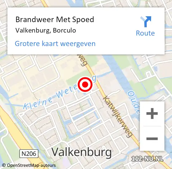 Locatie op kaart van de 112 melding: Brandweer Met Spoed Naar Valkenburg, Borculo op 21 februari 2022 02:21