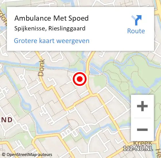 Locatie op kaart van de 112 melding: Ambulance Met Spoed Naar Spijkenisse, Rieslinggaard op 21 februari 2022 03:13