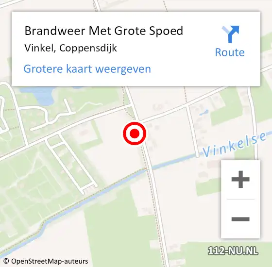 Locatie op kaart van de 112 melding: Brandweer Met Grote Spoed Naar Vinkel, Coppensdijk op 21 februari 2022 03:27