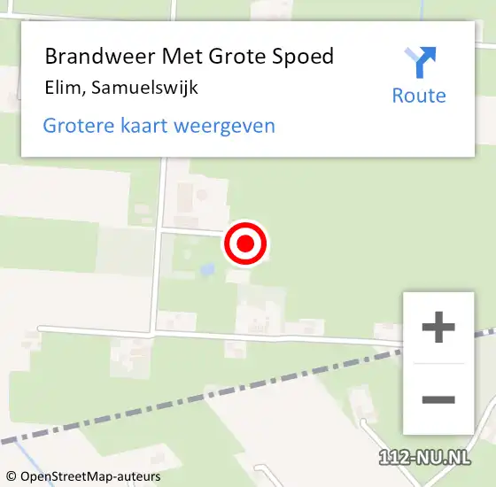 Locatie op kaart van de 112 melding: Brandweer Met Grote Spoed Naar Elim, Samuelswijk op 21 februari 2022 04:00