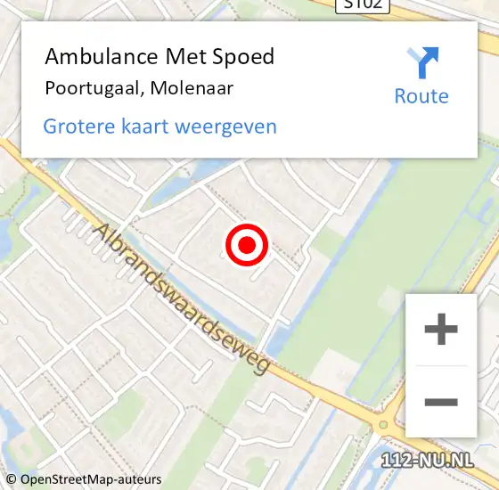 Locatie op kaart van de 112 melding: Ambulance Met Spoed Naar Poortugaal, Molenaar op 21 februari 2022 04:32
