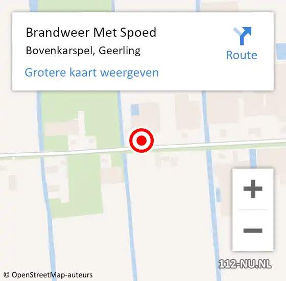 Locatie op kaart van de 112 melding: Brandweer Met Spoed Naar Bovenkarspel, Geerling op 21 februari 2022 05:14