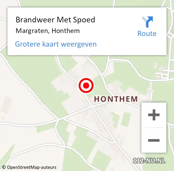 Locatie op kaart van de 112 melding: Brandweer Met Spoed Naar Margraten, Honthem op 21 februari 2022 05:56