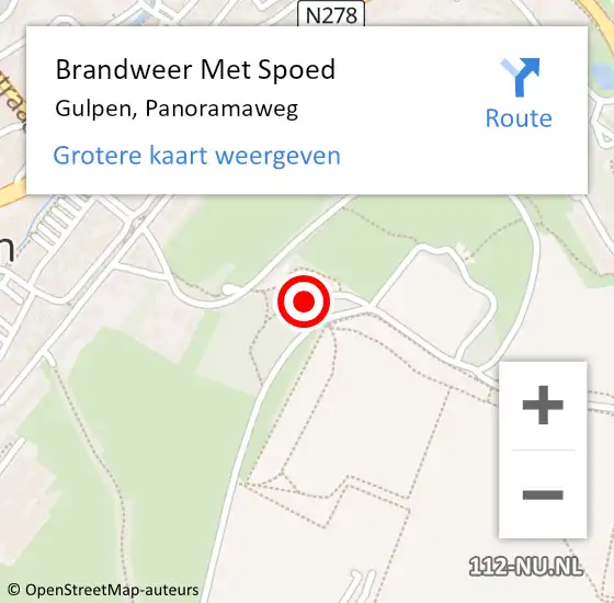 Locatie op kaart van de 112 melding: Brandweer Met Spoed Naar Gulpen, Panoramaweg op 21 februari 2022 06:24