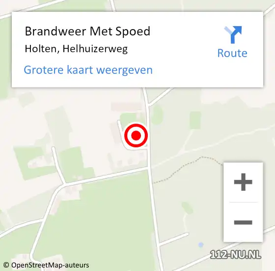 Locatie op kaart van de 112 melding: Brandweer Met Spoed Naar Holten, Helhuizerweg op 21 februari 2022 06:37