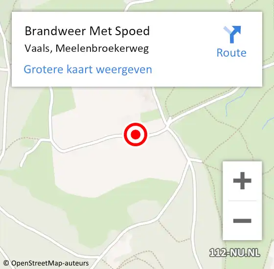 Locatie op kaart van de 112 melding: Brandweer Met Spoed Naar Vaals, Meelenbroekerweg op 21 februari 2022 07:02