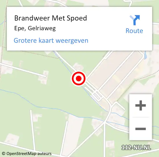 Locatie op kaart van de 112 melding: Brandweer Met Spoed Naar Epe, Gelriaweg op 21 februari 2022 07:12