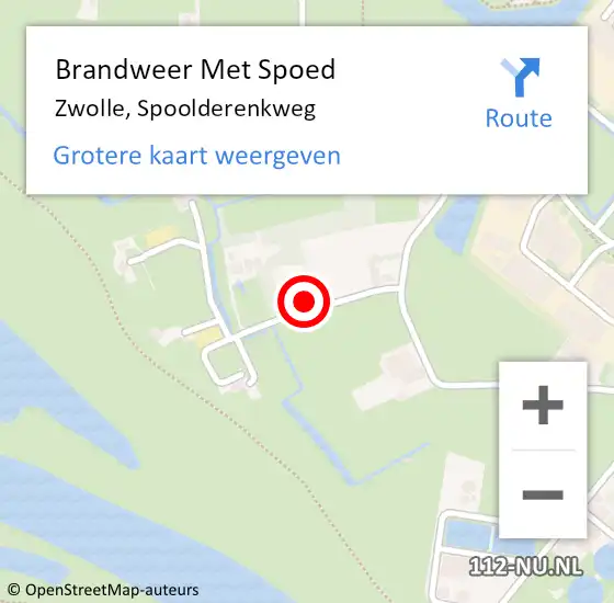 Locatie op kaart van de 112 melding: Brandweer Met Spoed Naar Zwolle, Spoolderenkweg op 21 februari 2022 07:13