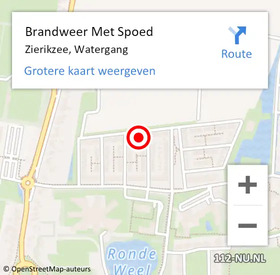 Locatie op kaart van de 112 melding: Brandweer Met Spoed Naar Zierikzee, Watergang op 21 februari 2022 07:36