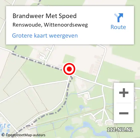 Locatie op kaart van de 112 melding: Brandweer Met Spoed Naar Renswoude, Wittenoordseweg op 21 februari 2022 07:39