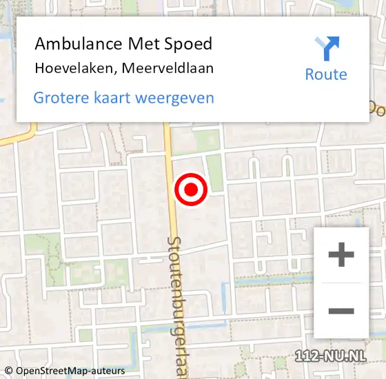 Locatie op kaart van de 112 melding: Ambulance Met Spoed Naar Hoevelaken, Meerveldlaan op 21 februari 2022 07:39