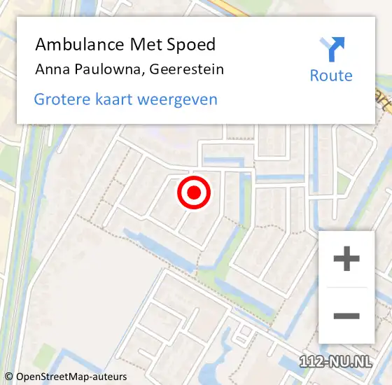 Locatie op kaart van de 112 melding: Ambulance Met Spoed Naar Anna Paulowna, Geerestein op 21 februari 2022 07:49