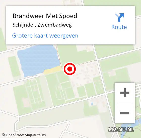 Locatie op kaart van de 112 melding: Brandweer Met Spoed Naar Schijndel, Zwembadweg op 21 februari 2022 07:52