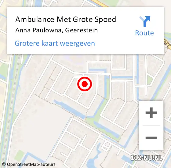 Locatie op kaart van de 112 melding: Ambulance Met Grote Spoed Naar Anna Paulowna, Geerestein op 21 februari 2022 08:04