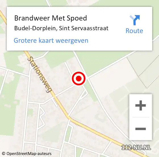 Locatie op kaart van de 112 melding: Brandweer Met Spoed Naar Budel-Dorplein, Sint Servaasstraat op 21 februari 2022 08:18