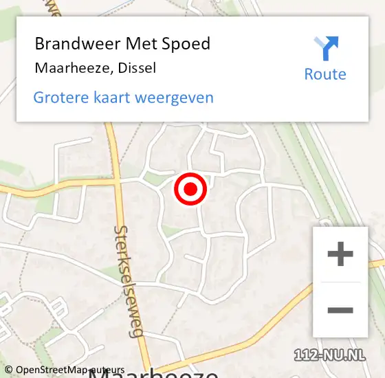 Locatie op kaart van de 112 melding: Brandweer Met Spoed Naar Maarheeze, Dissel op 21 februari 2022 08:19