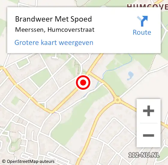 Locatie op kaart van de 112 melding: Brandweer Met Spoed Naar Meerssen, Humcoverstraat op 21 februari 2022 08:41