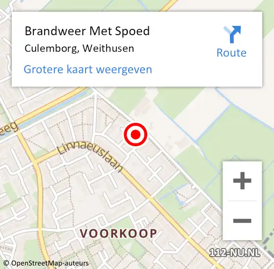 Locatie op kaart van de 112 melding: Brandweer Met Spoed Naar Culemborg, Weithusen op 21 februari 2022 08:50