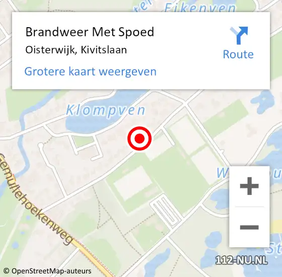 Locatie op kaart van de 112 melding: Brandweer Met Spoed Naar Oisterwijk, Kivitslaan op 21 februari 2022 09:03