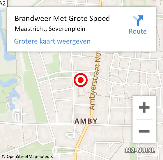 Locatie op kaart van de 112 melding: Brandweer Met Grote Spoed Naar Maastricht, Severenplein op 21 februari 2022 09:10