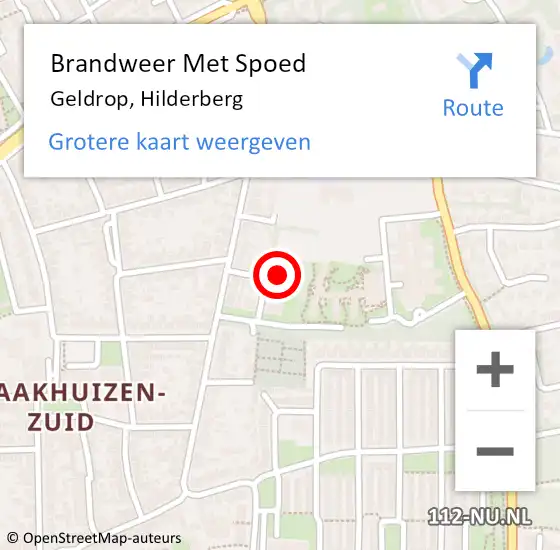 Locatie op kaart van de 112 melding: Brandweer Met Spoed Naar Geldrop, Hilderberg op 21 februari 2022 09:28