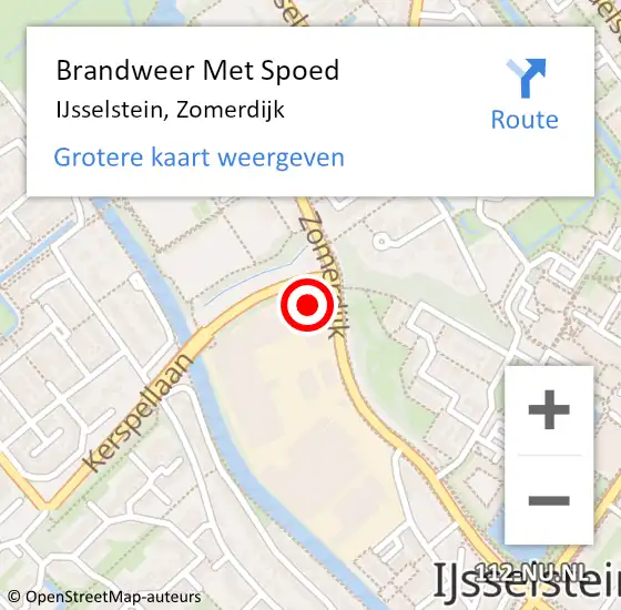 Locatie op kaart van de 112 melding: Brandweer Met Spoed Naar IJsselstein, Zomerdijk op 21 februari 2022 10:08