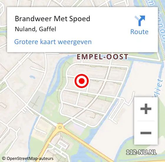 Locatie op kaart van de 112 melding: Brandweer Met Spoed Naar Nuland, Gaffel op 21 februari 2022 10:21