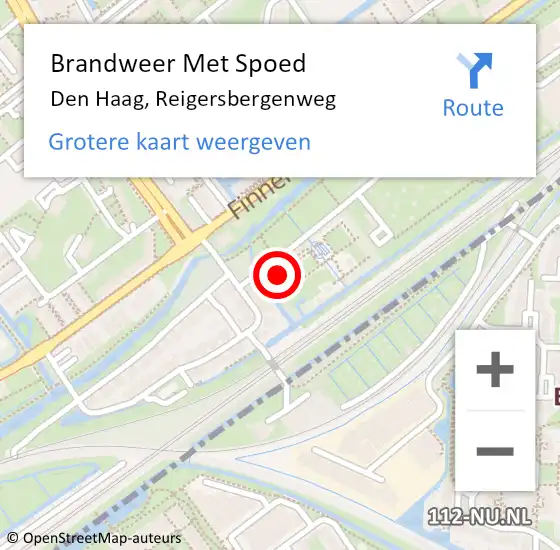 Locatie op kaart van de 112 melding: Brandweer Met Spoed Naar Den Haag, Reigersbergenweg op 21 februari 2022 10:24