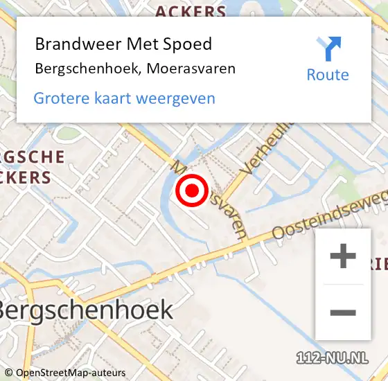 Locatie op kaart van de 112 melding: Brandweer Met Spoed Naar Bergschenhoek, Moerasvaren op 21 februari 2022 10:25