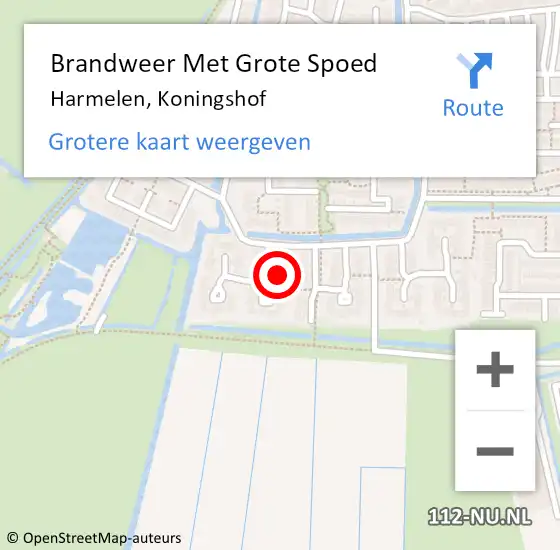 Locatie op kaart van de 112 melding: Brandweer Met Grote Spoed Naar Harmelen, Koningshof op 21 februari 2022 11:15