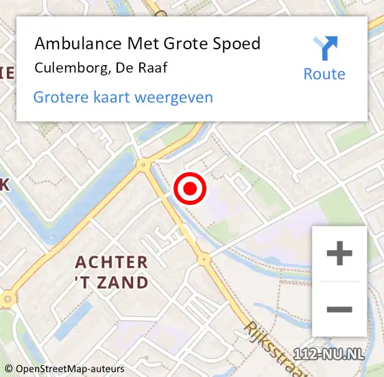 Locatie op kaart van de 112 melding: Ambulance Met Grote Spoed Naar Culemborg, De Raaf op 21 februari 2022 11:21