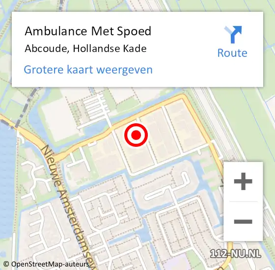 Locatie op kaart van de 112 melding: Ambulance Met Spoed Naar Abcoude, Hollandse Kade op 21 februari 2022 11:22